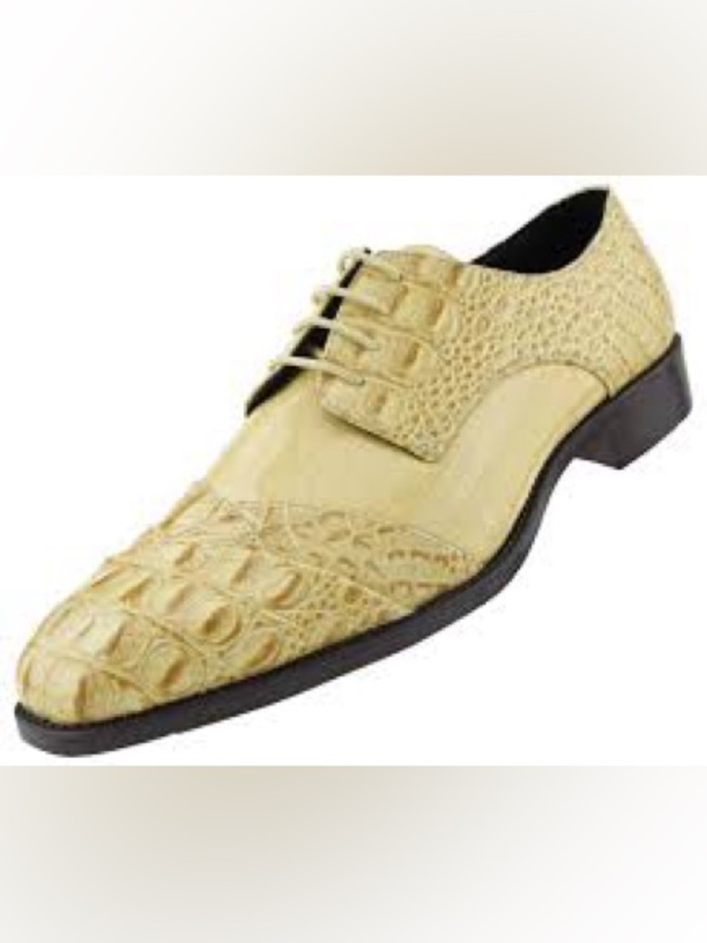 Hugo Vitelli crocodile/alligator skin pattern square-toe oxford dress shoe 11